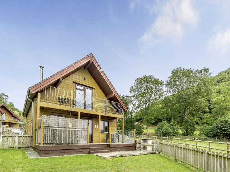 Exterior of the two storey Finnish log cabin